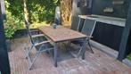 Tuinset met tafel en stoelen, Tuin en Terras, Ophalen, Gebruikt, Rechthoekig, Hout