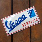 Emaille Schild VESPA Vintage Scooter Reclamebord Italië 80's, Verzamelen, Verzenden, Zo goed als nieuw, Reclamebord