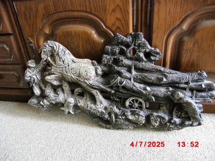 BEELD PAARD EN WAGEN, Antiek en Kunst, Kunst | Beelden en Houtsnijwerken, Ophalen