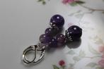 Amethist oorbellen - edelsteen paars, Hangers, Paars, Nieuw, Ophalen of Verzenden