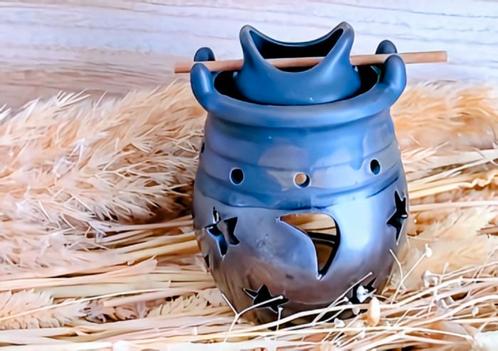 Keramische aromabrander maan en ster in zwart - brons, Huis en Inrichting, Woonaccessoires | Kandelaars en Kaarsen, Nieuw, Minder dan 25 cm