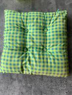 Blauw/ groen Vierkant Kussen, Ophalen of Verzenden, Gebruikt, Overige kleuren, Vierkant