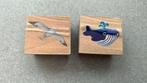 Twee houten stempels met zeedieren, Ophalen of Verzenden, Zo goed als nieuw, Houten stempel