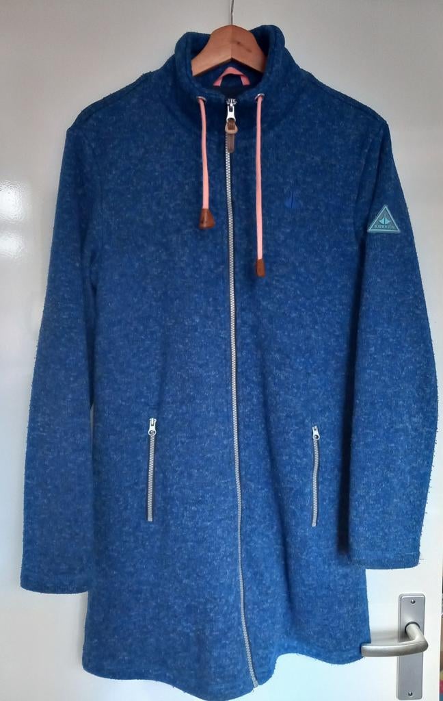 Bjornson blauwe warme fleece jas, gevoerd, lang, Ophalen of Verzenden