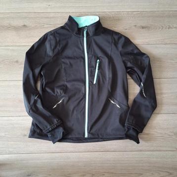 Crivit softshell sportjas dames maat L zwart/turquoise beschikbaar voor biedingen