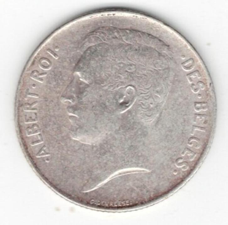 25-2072 Belgie 1 franc 1914, Postzegels en Munten, Munten | Europa | Niet-Euromunten, Losse munt, België, Zilver, Verzenden