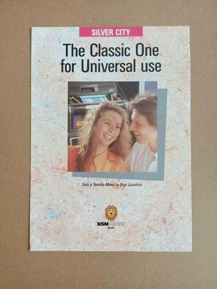 Flyer: NSM Silver City (1983) jukebox, Verzamelen, Automaten | Jukeboxen, Gebruikt, Seeburg, 1950 tot 1960, Verzenden