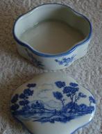 keramiek sieradendoosje wit/blauw retro vintage, Antiek en Kunst, Curiosa en Brocante, Verzenden