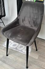 Eetkamerstoel ‘Mirano’ enkel grijs zwart fluweel velvet, Mirano, Ophalen of Verzenden, Zo goed als nieuw, Stof