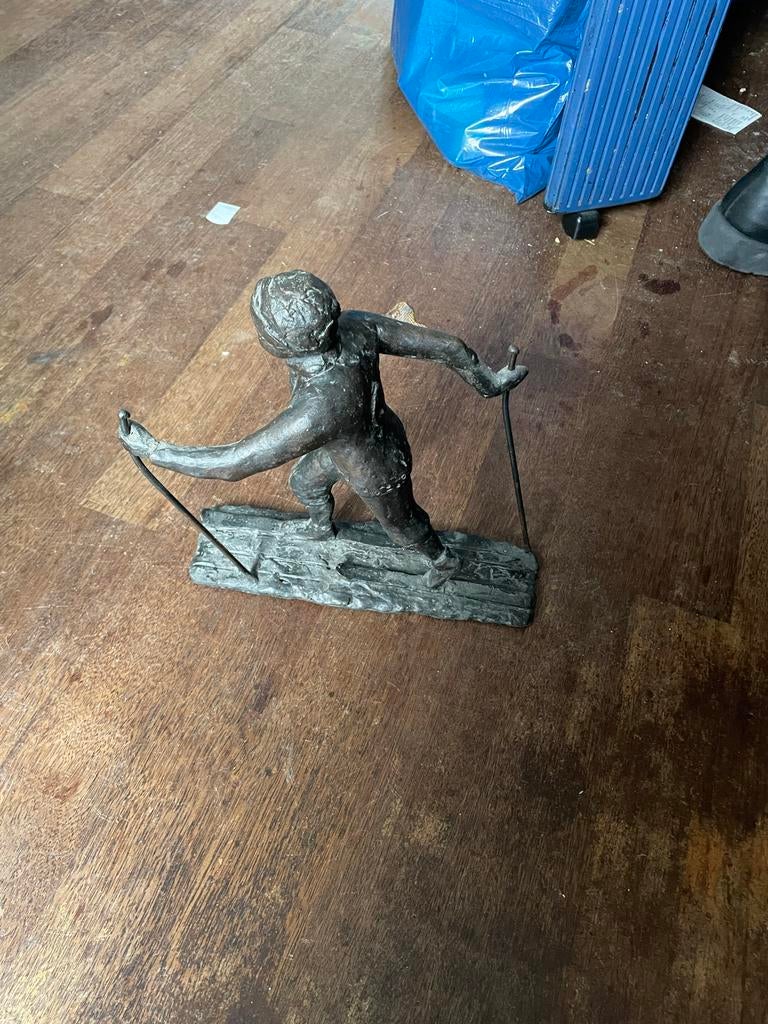 Bronzen beeld van langlaufer - onbekende maker, Ophalen
