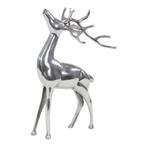 Beeld staand hert aluminium kleur zilver 48 cm, Ophalen of Verzenden, Nieuw, Dier