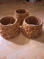 3 gevlochten rotan lampenkappen 19 cm x 12 cm, Ophalen of Verzenden, Zo goed als nieuw, Rond, Minder dan 25 cm