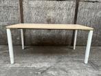 Verstelbaar bureau VIDA N-poot - 160x80cm - wildperen/wit, Ophalen of Verzenden, In hoogte verstelbaar, Gebruikt