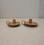 KARWEI 2 blakers/kaarsenhouders met oortje, Bruin, Verzenden, Nieuw, Metaal