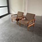 Vintage jaren 50 mid-century 2 fauteuils, Ophalen, ., 2de hands, 75 tot 100 cm