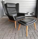 BoConcept Hamilton met hocker design fauteuil, Huis en Inrichting, Fauteuils, Ophalen, Zo goed als nieuw, 75 tot 100 cm, Leer