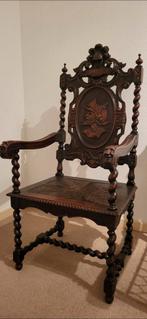Antieke Victoriaanse eikenhouten stoel uit circa 1890, Antiek en Kunst, Antiek | Meubels | Stoelen en Banken, Ophalen