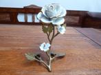 Vintage metalen sierstuk met porseleinen rozen, Antiek en Kunst, Ophalen of Verzenden