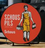 Schous pils logo lamp, Verzamelen, Biermerken, Ophalen of Verzenden, Reclamebord, Plaat of Schild, Overige merken