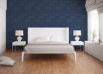 Blauw ruiten behang 38201-5, Ophalen of Verzenden, Minder dan 10 m², Blauw, Retro modern
