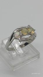 Zilveren Ring met Opaal & Zirkonia - Maat 55, Met edelsteen, Ophalen of Verzenden, Zo goed als nieuw, 17 tot 18
