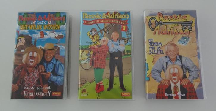 3 Bassie & Adriaan Videobanden, Cd's en Dvd's, VHS | Kinderen en Jeugd, Zo goed als nieuw, Ophalen