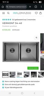 Dubbele spoelbak - 1 jaar gebruikt, Gebruikt, Grijs, Minder dan 100 cm, 25 tot 50 cm