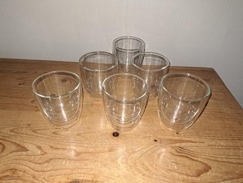 6 dubbelwandige glazen 250 ml., Verzamelen, Glas en Borrelglaasjes, Zo goed als nieuw, Overige typen, Ophalen of Verzenden