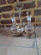 Antieke Cruet Set Compleet versierd met wijnranken, Ophalen of Verzenden