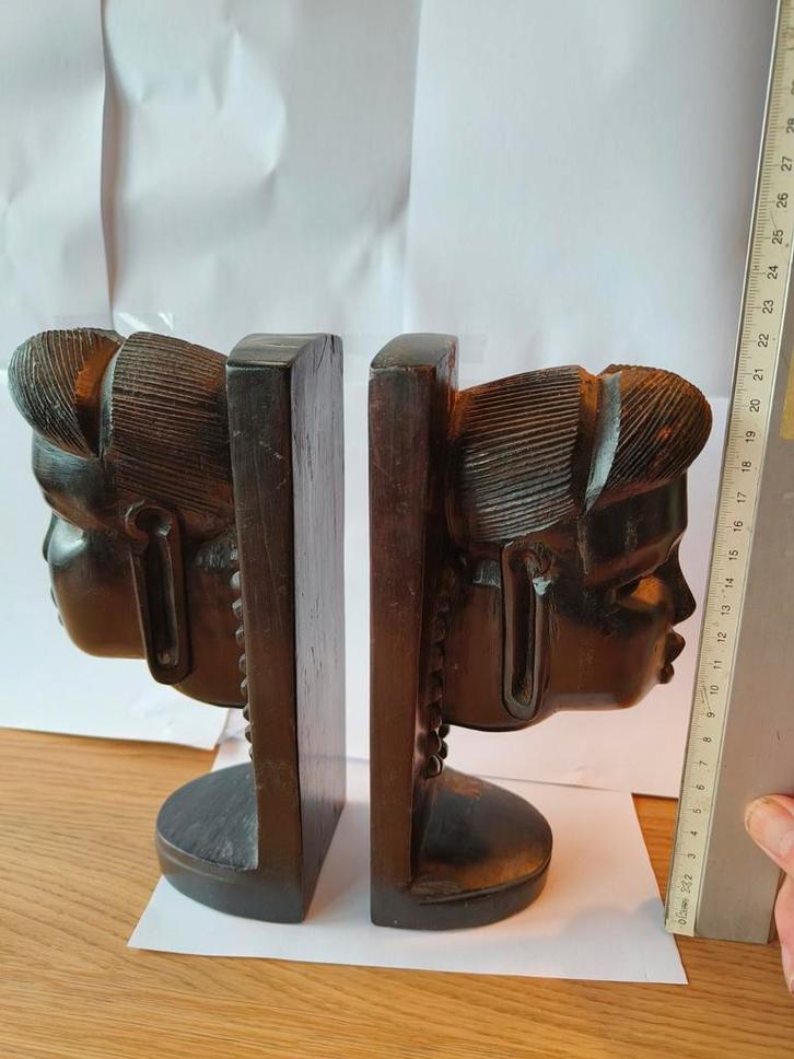 Houten Boekensteunen Afrikaanse Vrouwen, Antiek en Kunst, Kunst | Niet-Westerse kunst, Ophalen