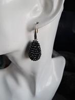 Handgemaakte zwarte kristal druppel oorbellen, Met kristal, Overige materialen, Hangers, Zwart