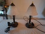 2 Schemerlampjes, Huis en Inrichting, Ophalen of Verzenden, Gebruikt, Glas, Minder dan 50 cm