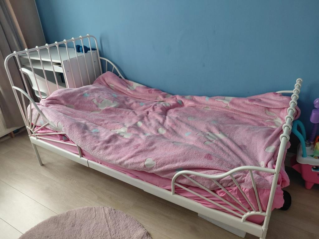 2x Kinder Meegroeibed 80x200 met Matras, Lattenbodem, Gebruikt, 70 tot 85 cm, Ophalen of Verzenden