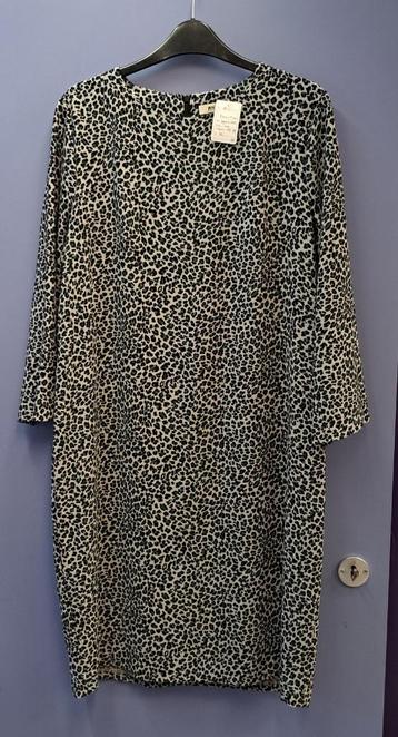 Anna van Toor grijs zwart luipaard print jurk mt 44 L 39442 beschikbaar voor biedingen