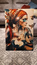 ICON ART Woman with butterflies 60 x 90  Jaime Ibarra, Huis en Inrichting, Woonaccessoires | Schilderijen, Tekeningen en Foto's