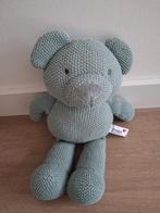 Knuffel Prenatal beer gebreid blauw groen gehaakt L146, Ophalen of Verzenden, Zo goed als nieuw, Beer