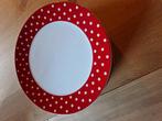 GROTE DINERBORDEN 🍄 ROOD MET WITTE STIPPEN POLKADOT, Ophalen of Verzenden, Overige stijlen, Bord(en)