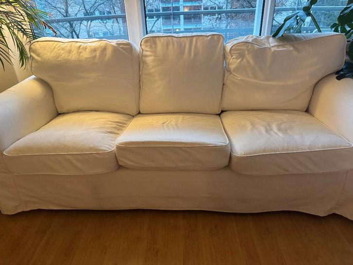 IKEA Ektorp banken – 2-zits & 3-zits – wit, Huis en Inrichting, Banken | Bankstellen, Gebruikt, Rechte bank, Tweepersoons, 200 tot 250 cm