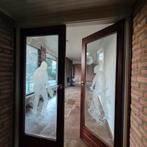 Openslaande deuren met uniek glas, Gebruikt, Deurkozijn, Ophalen of Verzenden, 150 tot 225 cm