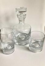 Golf Karaf Krosno 2 whiskey glazen met afdruk golfbal bodem, Antiek en Kunst, Ophalen of Verzenden