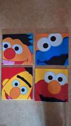 Leuk vierluik schilderijtjes op linnen van Sesamstraat
Bert, Ophalen of Verzenden, 10 tot 50 stukjes, Zo goed als nieuw