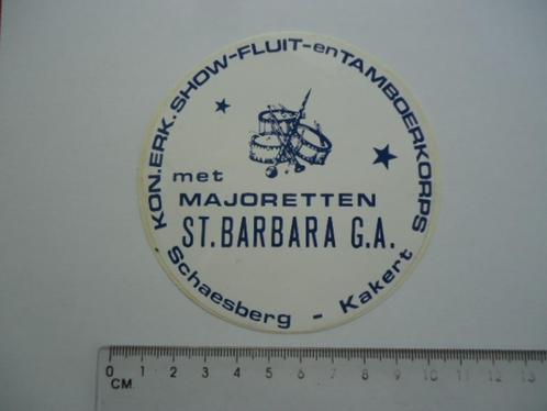 sticker oud Tamboer korps majorette Barbara schaesberg retro, Verzamelen, Stickers, Zo goed als nieuw, Bedrijf of Vereniging, Verzenden