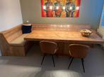 Eethoek met Hoekbank - Massief Hout, Ophalen, Gebruikt, Eikenhout, Vijf personen of meer