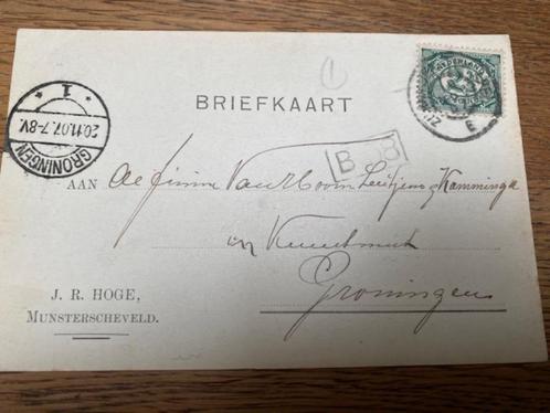 3 stuks leuke oude briefkaarten met leuk grootrondstempels, Postzegels en Munten, Brieven en Enveloppen | Nederland, Briefkaart