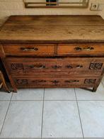 Eiken commode met 2 lades en 1 grote lade - 110cm breed, Gebruikt, 100 tot 150 cm, Eikenhout, Met lade(s)