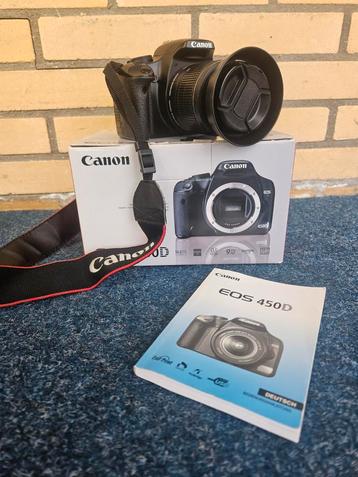 Canon EOS 450D Spiegelreflexcamera met Tas apart.Samen 95€. beschikbaar voor biedingen