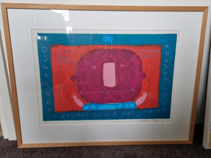 Wouter Stips Zeefdruk - Gesigneerd, Antiek en Kunst, Kunst | Litho's en Zeefdrukken, Ophalen of Verzenden