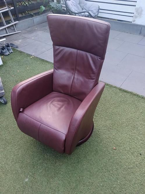 Lederen fauteuils relaxstoel, Huis en Inrichting, Fauteuils, Zo goed als nieuw, Leer, 50 tot 75 cm, Minder dan 75 cm, Ophalen