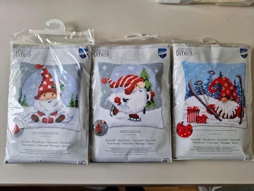 Kussen borduurpakket kerst kabouter, diverse per stuk!, Hobby en Vrije tijd, Borduren en Borduurmachines, Nieuw, Borduurpakket