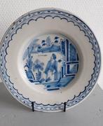 antiek 18 eeuws bord Delfts Chinoiserie, Ophalen of Verzenden